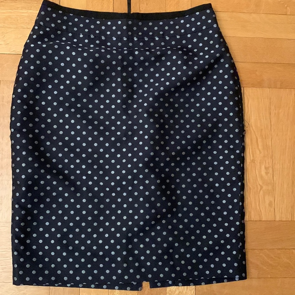 Gently worn black and silver polka dot skirt.